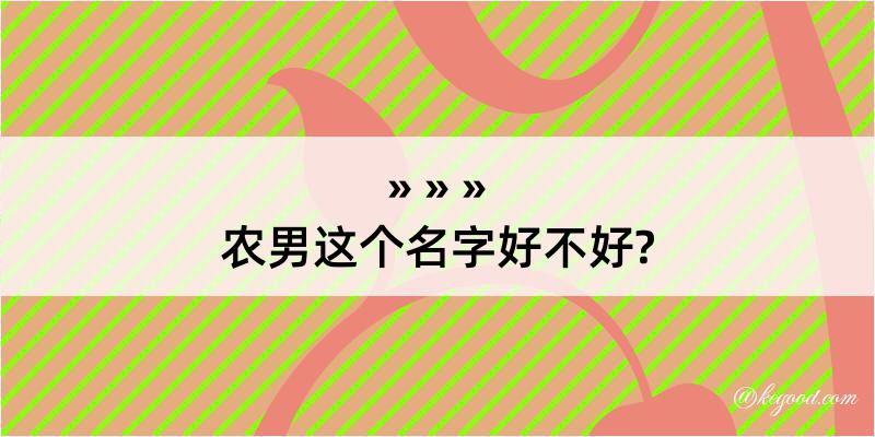 农男这个名字好不好?