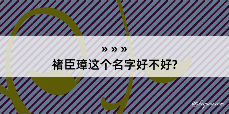 褚臣璋这个名字好不好?