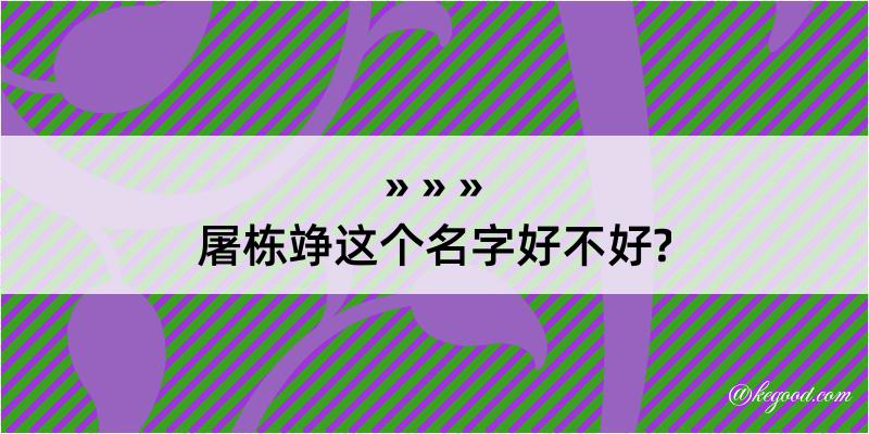 屠栋竫这个名字好不好?