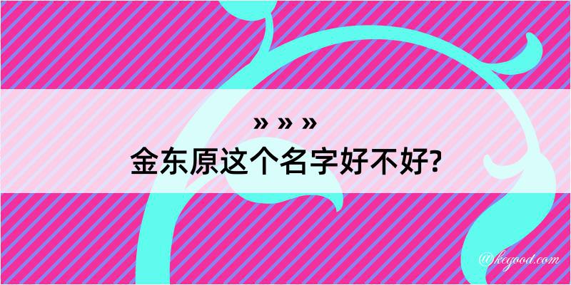 金东原这个名字好不好?