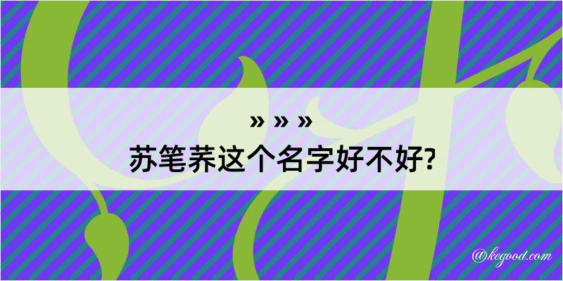 苏笔荞这个名字好不好?