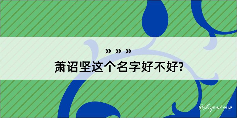 萧诏坚这个名字好不好?