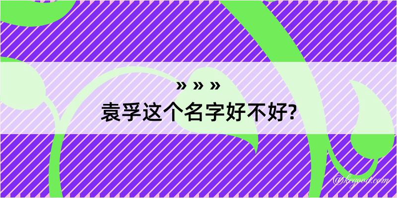 袁孚这个名字好不好?