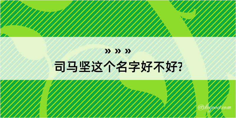 司马坚这个名字好不好?