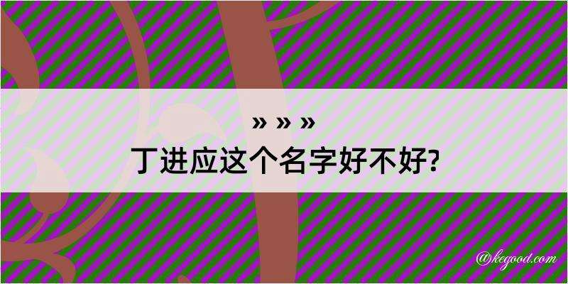 丁进应这个名字好不好?