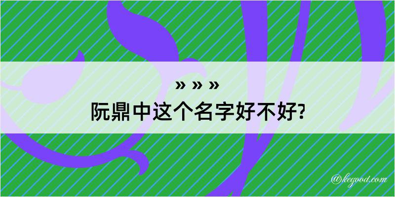 阮鼎中这个名字好不好?