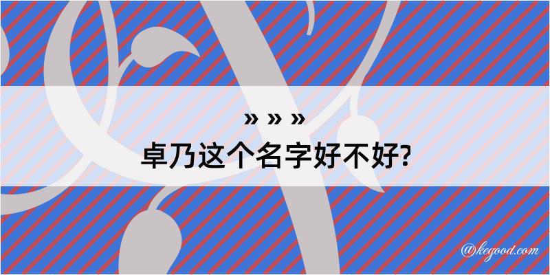 卓乃这个名字好不好?