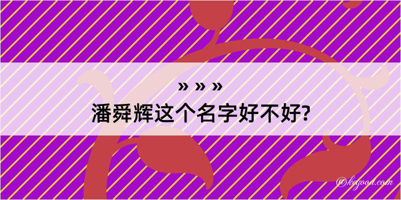 潘舜辉这个名字好不好?