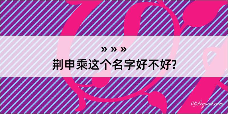 荆申乘这个名字好不好?