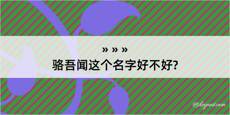 骆吾闻这个名字好不好?