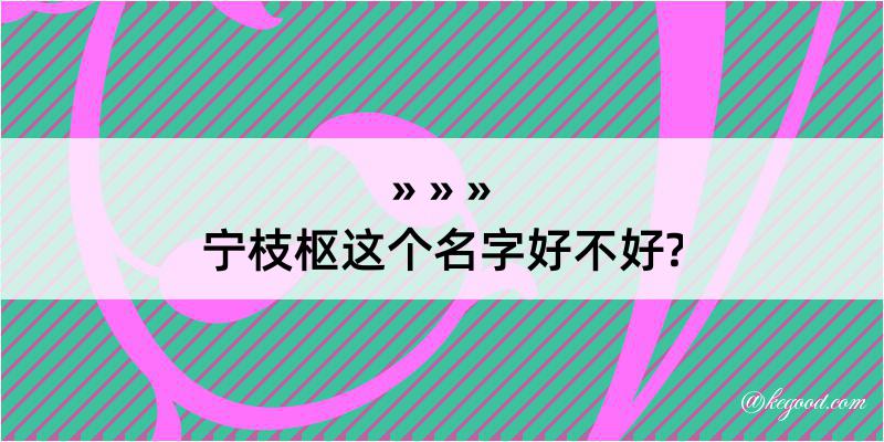 宁枝枢这个名字好不好?