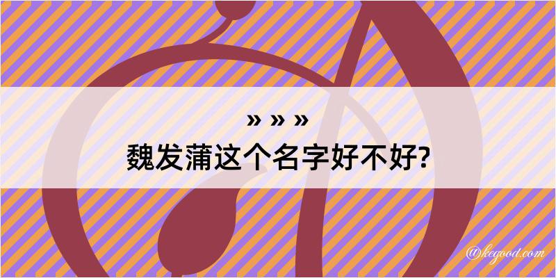 魏发蒲这个名字好不好?