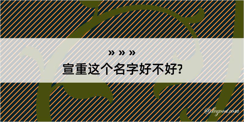 宣重这个名字好不好?