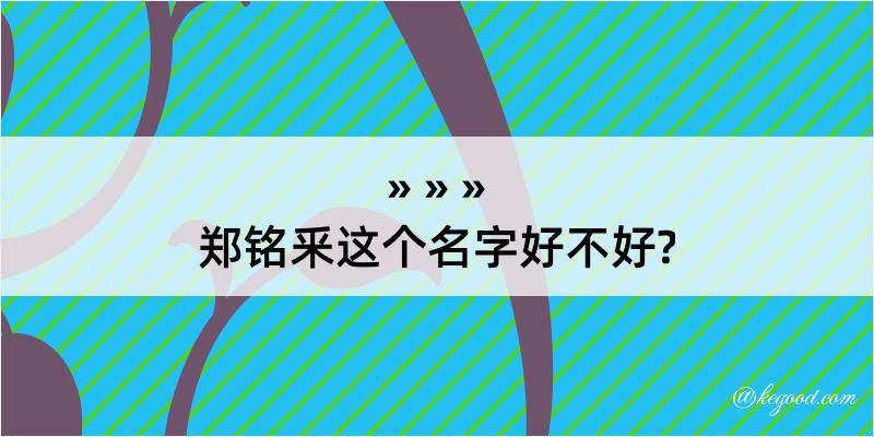 郑铭釆这个名字好不好?