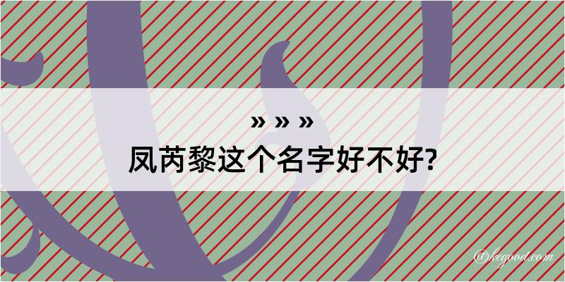 凤芮黎这个名字好不好?