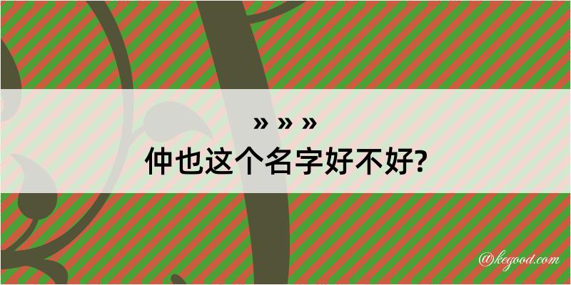 仲也这个名字好不好?