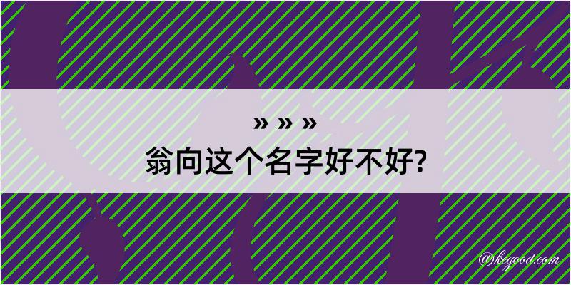 翁向这个名字好不好?