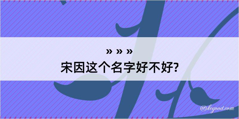 宋因这个名字好不好?