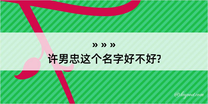 许男忠这个名字好不好?