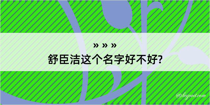 舒臣洁这个名字好不好?