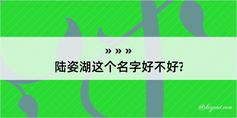 陆姿湖这个名字好不好?