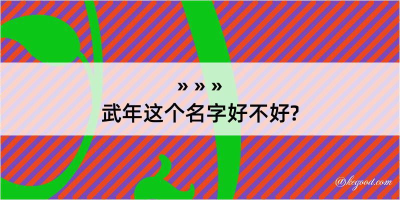 武年这个名字好不好?