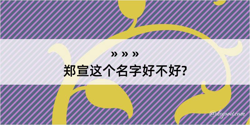 郑宣这个名字好不好?