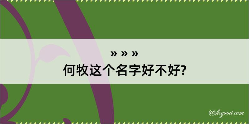 何牧这个名字好不好?