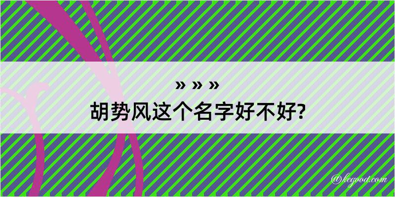 胡势风这个名字好不好?