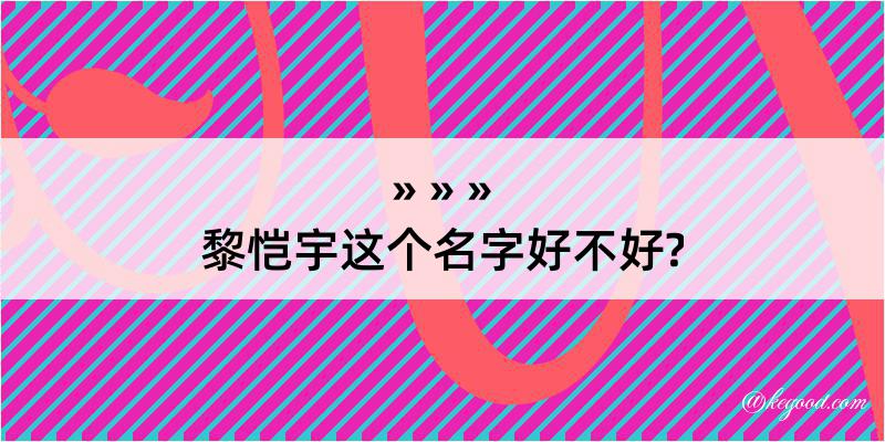 黎恺宇这个名字好不好?