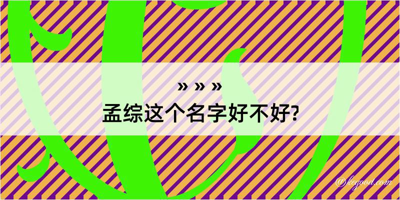 孟综这个名字好不好?