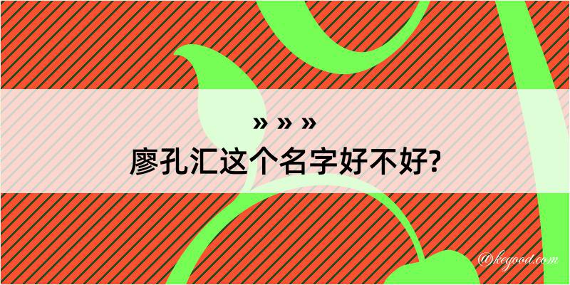 廖孔汇这个名字好不好?