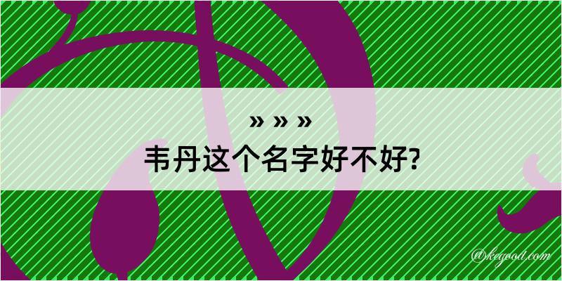 韦丹这个名字好不好?