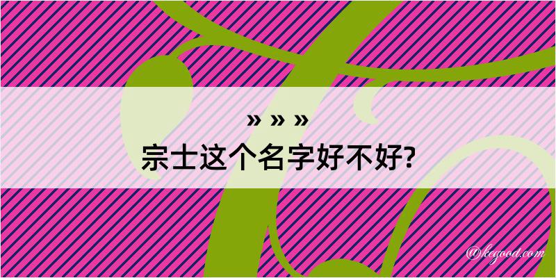 宗士这个名字好不好?