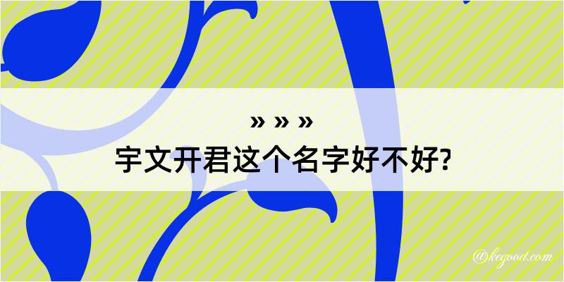 宇文开君这个名字好不好?