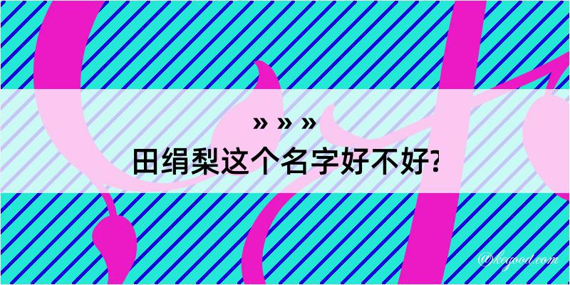 田绢梨这个名字好不好?