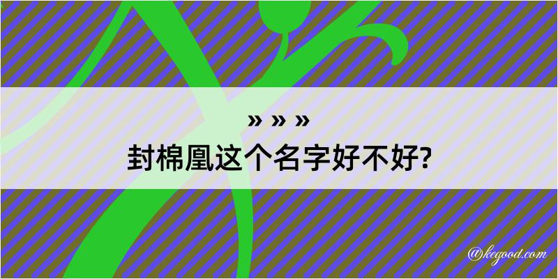 封棉凰这个名字好不好?