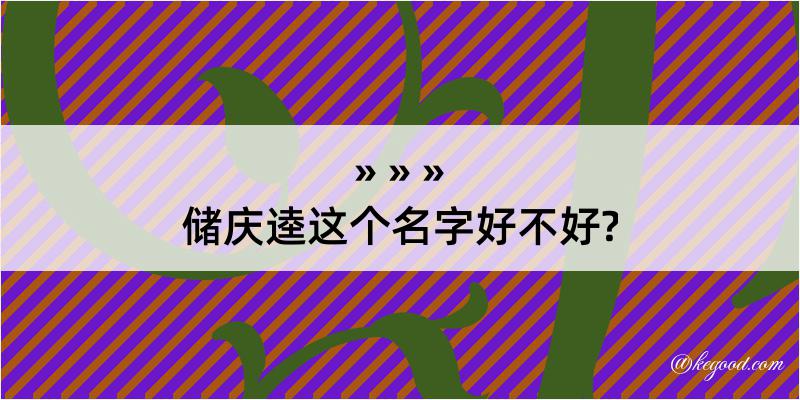 储庆逵这个名字好不好?