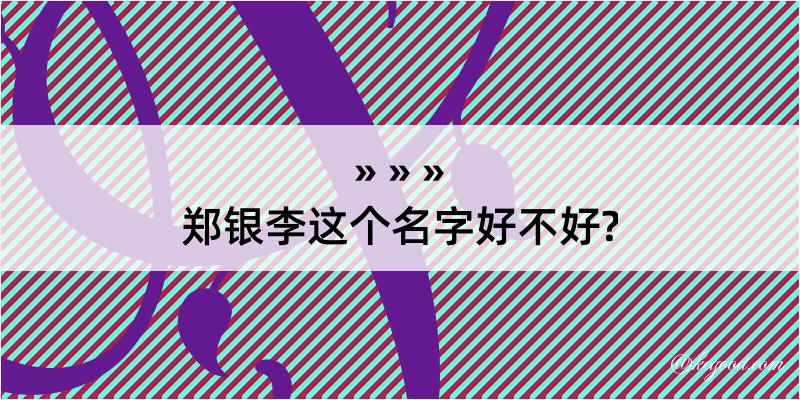 郑银李这个名字好不好?