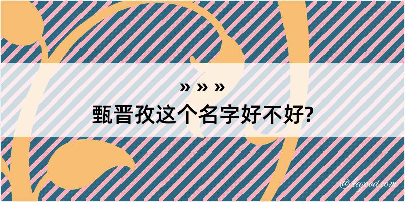 甄晋孜这个名字好不好?