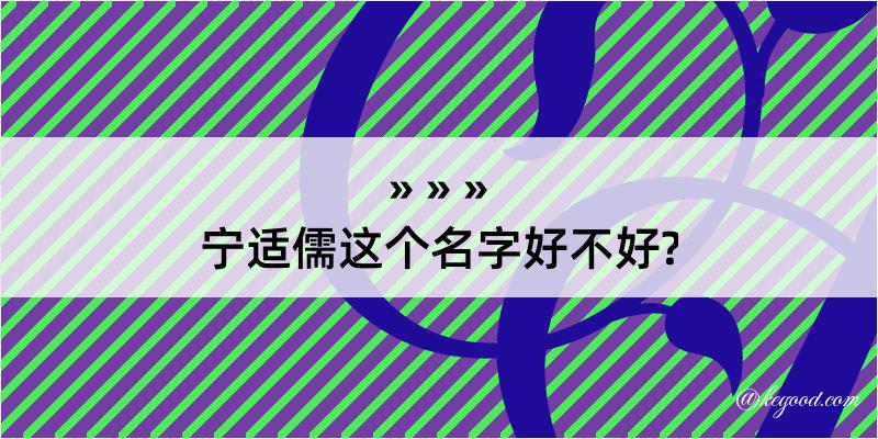 宁适儒这个名字好不好?