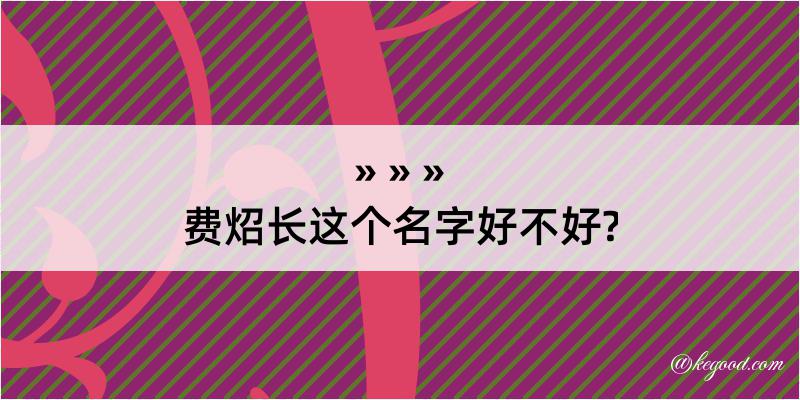 费炤长这个名字好不好?