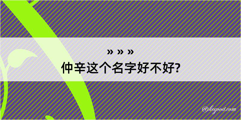 仲辛这个名字好不好?