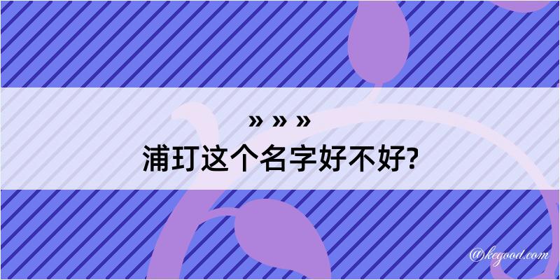 浦玎这个名字好不好?