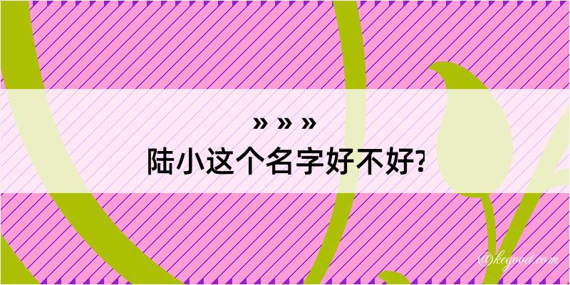 陆小这个名字好不好?