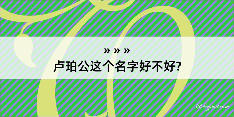 卢珀公这个名字好不好?