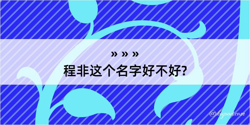 程非这个名字好不好?