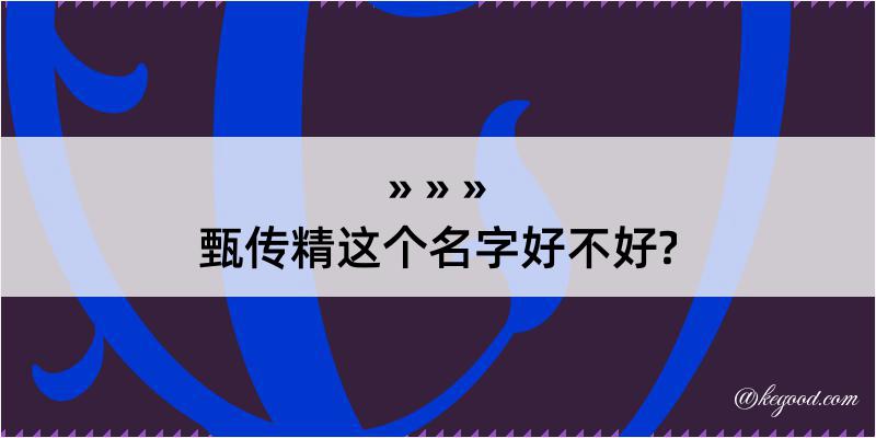 甄传精这个名字好不好?