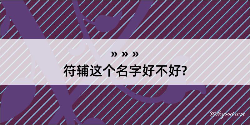 符辅这个名字好不好?