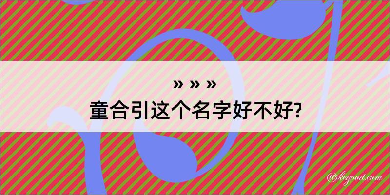 童合引这个名字好不好?